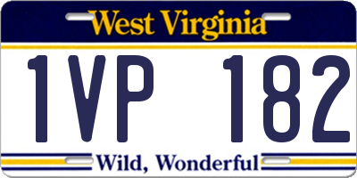 WV license plate 1VP182