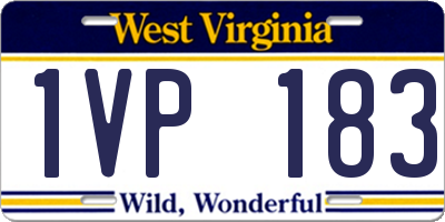 WV license plate 1VP183