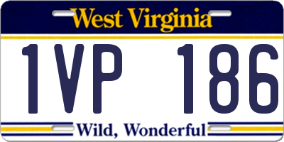 WV license plate 1VP186