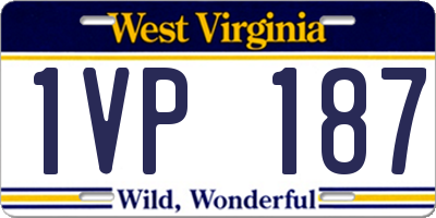 WV license plate 1VP187