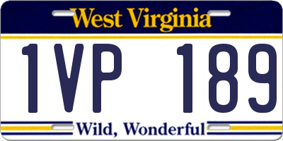 WV license plate 1VP189