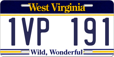 WV license plate 1VP191