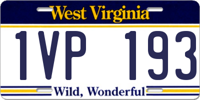 WV license plate 1VP193