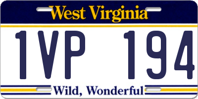 WV license plate 1VP194