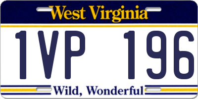 WV license plate 1VP196