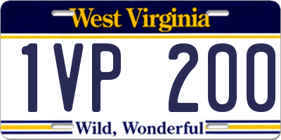 WV license plate 1VP200