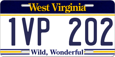 WV license plate 1VP202