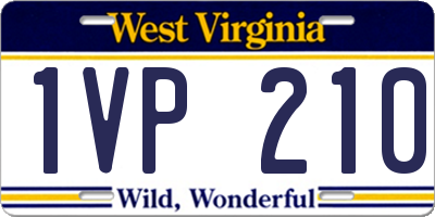 WV license plate 1VP210