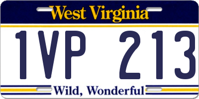 WV license plate 1VP213