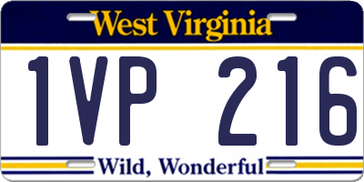 WV license plate 1VP216