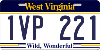 WV license plate 1VP221