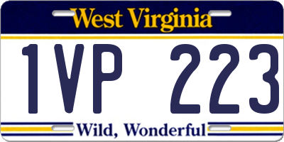 WV license plate 1VP223