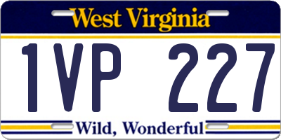 WV license plate 1VP227
