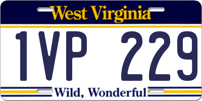 WV license plate 1VP229