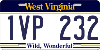 WV license plate 1VP232