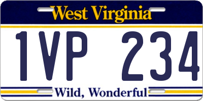 WV license plate 1VP234