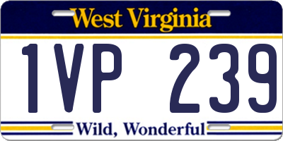 WV license plate 1VP239