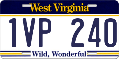 WV license plate 1VP240