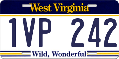 WV license plate 1VP242