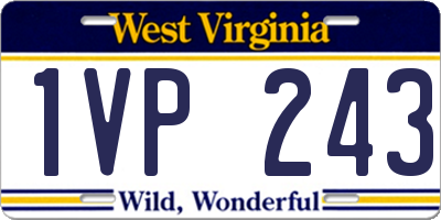 WV license plate 1VP243