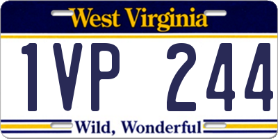 WV license plate 1VP244