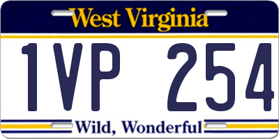 WV license plate 1VP254
