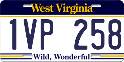 WV license plate 1VP258