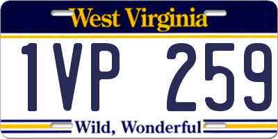 WV license plate 1VP259