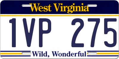WV license plate 1VP275