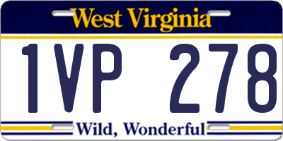 WV license plate 1VP278