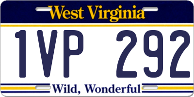 WV license plate 1VP292
