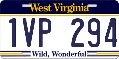 WV license plate 1VP294