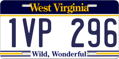 WV license plate 1VP296