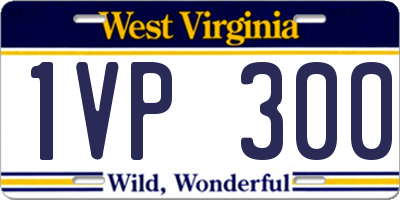 WV license plate 1VP300