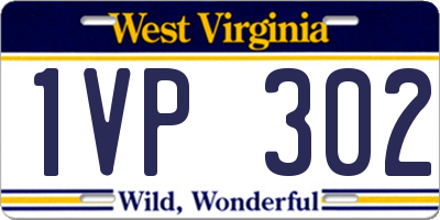 WV license plate 1VP302