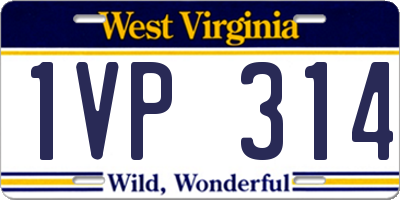 WV license plate 1VP314