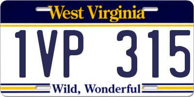 WV license plate 1VP315