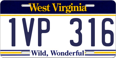 WV license plate 1VP316