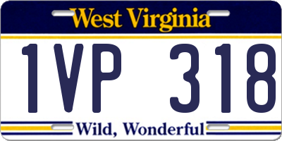 WV license plate 1VP318