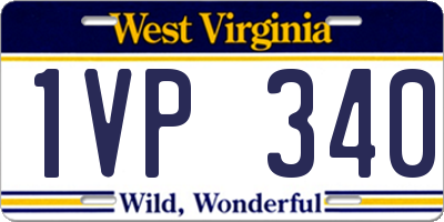 WV license plate 1VP340