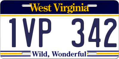 WV license plate 1VP342