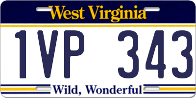 WV license plate 1VP343