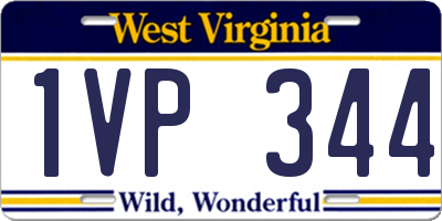 WV license plate 1VP344