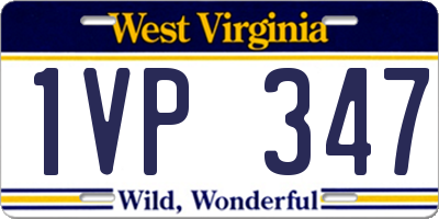 WV license plate 1VP347