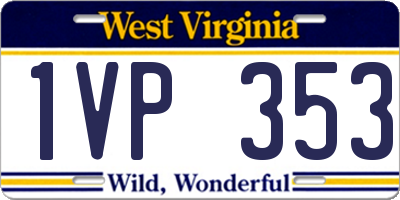 WV license plate 1VP353