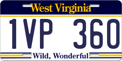 WV license plate 1VP360