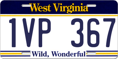 WV license plate 1VP367