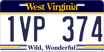 WV license plate 1VP374