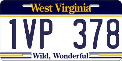 WV license plate 1VP378