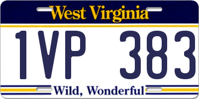 WV license plate 1VP383